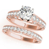 14kt gold Single Row Engagement Ring Prong Set