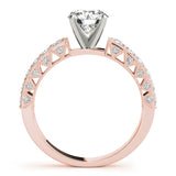 14kt gold Single Row Engagement Ring Prong Set