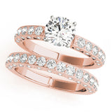 14kt gold Single Row Engagement Ring Prong Set