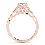 14kt gold Single Row Engagement Ring Prong Set
