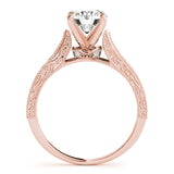 14kt gold Single Row Engagement Ring Prong Set