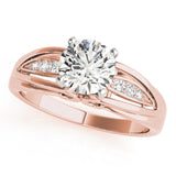 14kt gold Single Row Engagement Ring Prong Set