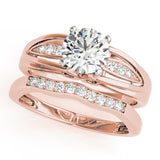 14kt gold Single Row Engagement Ring Prong Set