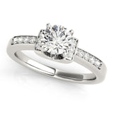 14kt gold Single Row Engagement Ring Prong Set
