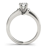 14kt gold Single Row Engagement Ring Prong Set