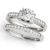 14kt gold Single Row Engagement Ring Prong Set