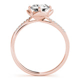 14kt gold Single Row Engagement Ring Prong Set