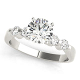 Platinum Single Row Engagement Ring Prong Set