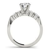 Platinum Single Row Engagement Ring Prong Set