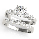 Platinum Single Row Engagement Ring Prong Set