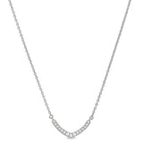 Platinum finish sterling silver micropave v necklace with simulated diamonds on 16-18 adjustable chain