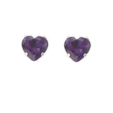 AMETHYST HEART EARRINGS