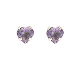 AMETHYST HEART EARRINGS