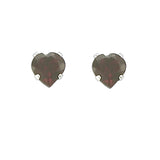 GARNET HEART EARRINGS