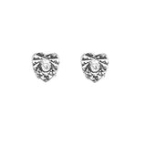 .01 TW DIAMONDS 5MM  HEART EARRINGS