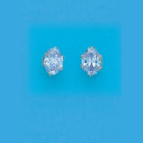7X5 OVAL LAVENDAR CZ EARRINGS