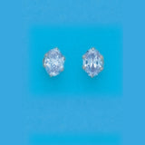 7X5 OVAL LAVENDAR CZ EARRINGS