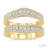 7/8 Ctw Round Cut Diamond Insert Ring in 14K Yellow Gold