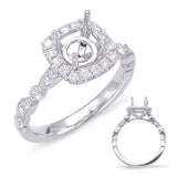 White Gold Halo Engagement Ring