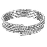 BR1005-W-(5) ROW CRYSTAL BRAC-WHITE****