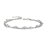 SILVER (925)-8"-ZB1400001-01- CLEAR CRYSTAL STONES BY THE INCH BRACELET****
