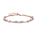 SILVER (925)-8"-ZB1400001-01-WITH ROSE RHODIUM & CLEAR CRYSTAL STONES BY THE INCH BRACELET****