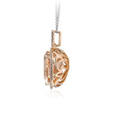 CP-COLOR PENDANT-14K ROSE MORGANITE (14.0 X 13.7MM TRILLION) PENDANT W/.33CT TW DIAS-GH/SI2