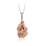 14K ROSE GOLD .20CT SEMI PENDANT WITH AN 11x21mm PS MORGANITE CTR-GH/SI2***