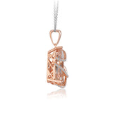 14K ROSE GOLD .20CT SEMI PENDANT WITH AN 11x21mm PS MORGANITE CTR-GH/SI2***