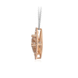 CP604-14K ROSE GOLD 10.8 X 10.8MM CUSHION CUT  MORGANITE WITH 44 ROUND DIAS AT .39 TW-GH/SI2
