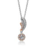 14KT TT ROSE GOLD .27TW DIA PEND-GH/SI2****