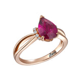  14K ROSE GOLD WITH .09CTS TW OF DIA  ACCENTS- CTR FOR 10X7.08X4.22MM PS RUBILITE