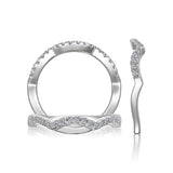 CR1001-SEMI-14K WHITE GOLD .22 SEMI RING