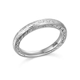14K W/G CARVED BAND****