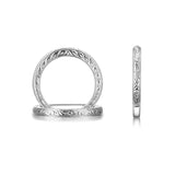 14K W/G CARVED BAND****