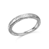 14K W/G CARVED WEDDING BAND****