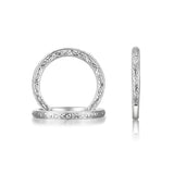 14K W/G CARVED WED BAND****