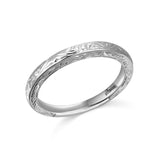14K W/G CARVED BAND****