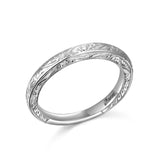 14K W/G CARVED WEDDING BAND****