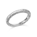 14K W/G CARVED BAND****