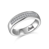 14K W/G 2 ROW INV DIA BAND