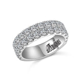 14K W/G 2.23TW DOUBLE ROW DIA BAND - DIAS AT 60% OF SHANK-GH/SI2****(G$1300)