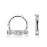 14K W/G .68CT RD & BAGT DIAM BAND-GH/SI2***