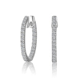 14K W/G 1/2CT TW INSIDE/OUTSIDE DIA EARRINGS - GH/SI2****($1300)