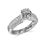 14K W/G .54 SEMI ENG RG W/ 1/2 CT RD CTR GH//SI2****
