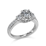14K W/G .70 SEMI ENG RG-TO HOLD 1 CT RD CZ CTR-GH/SI2****