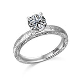 14K W/G CARVED ENG RG****