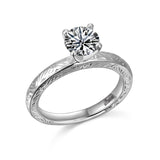 14K W/G CARVED ENG RG****