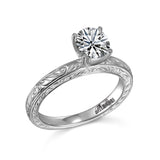 14K W/G ENGRAVED SEMI ENG RG****