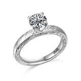 14K W/G CARVED ENG RG****